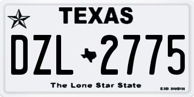 TX license plate DZL2775