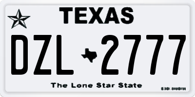 TX license plate DZL2777