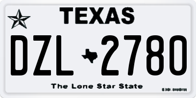 TX license plate DZL2780