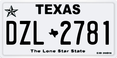 TX license plate DZL2781