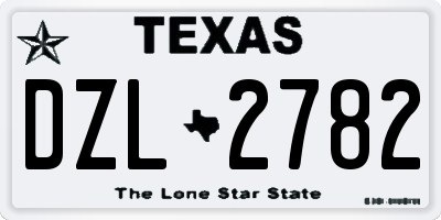 TX license plate DZL2782