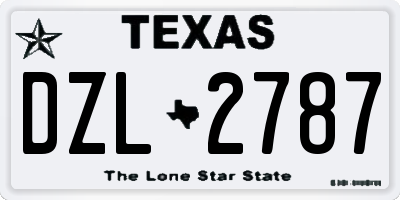 TX license plate DZL2787