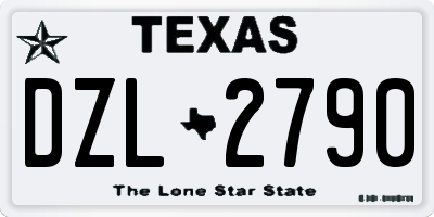 TX license plate DZL2790