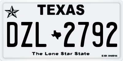 TX license plate DZL2792
