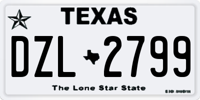 TX license plate DZL2799