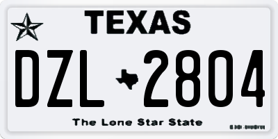 TX license plate DZL2804