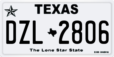 TX license plate DZL2806