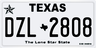 TX license plate DZL2808