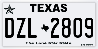 TX license plate DZL2809
