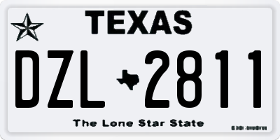 TX license plate DZL2811
