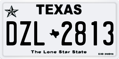 TX license plate DZL2813