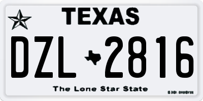 TX license plate DZL2816