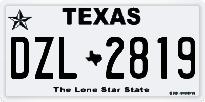 TX license plate DZL2819