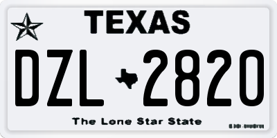TX license plate DZL2820