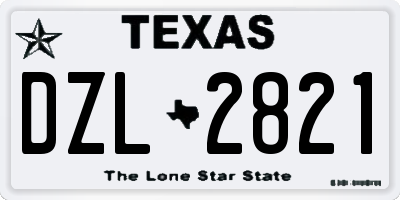 TX license plate DZL2821