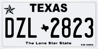 TX license plate DZL2823