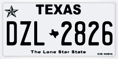 TX license plate DZL2826