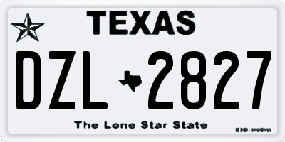 TX license plate DZL2827