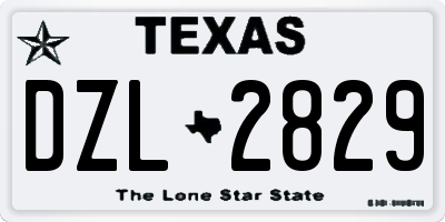 TX license plate DZL2829