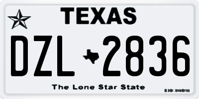 TX license plate DZL2836