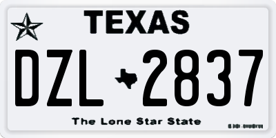 TX license plate DZL2837