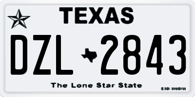 TX license plate DZL2843