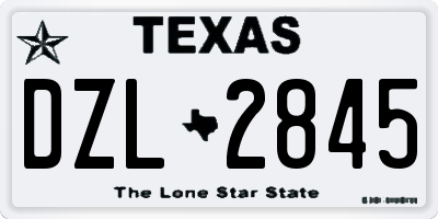 TX license plate DZL2845