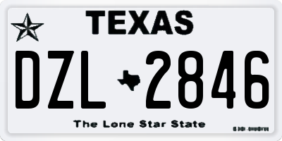 TX license plate DZL2846