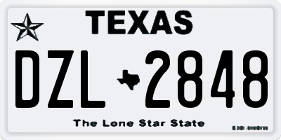 TX license plate DZL2848