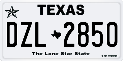 TX license plate DZL2850