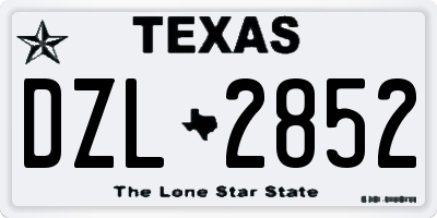 TX license plate DZL2852