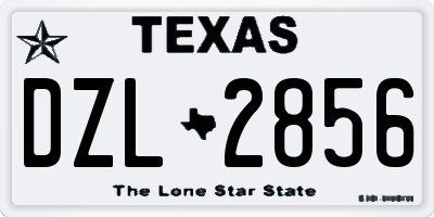 TX license plate DZL2856