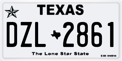 TX license plate DZL2861