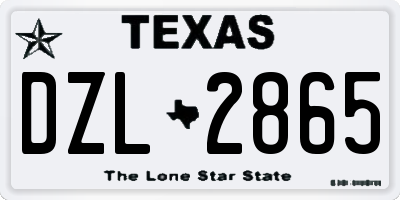 TX license plate DZL2865