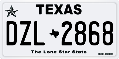 TX license plate DZL2868