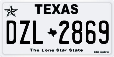 TX license plate DZL2869