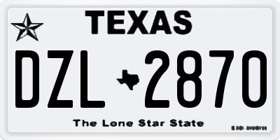 TX license plate DZL2870