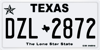 TX license plate DZL2872