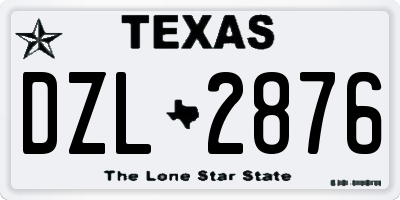 TX license plate DZL2876