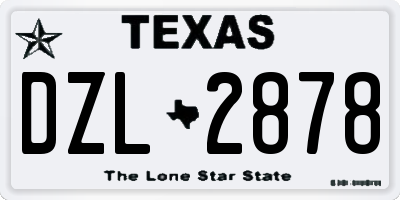 TX license plate DZL2878