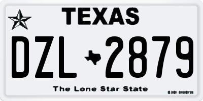 TX license plate DZL2879