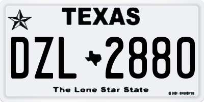 TX license plate DZL2880