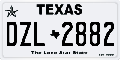 TX license plate DZL2882