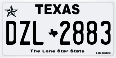 TX license plate DZL2883