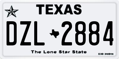 TX license plate DZL2884