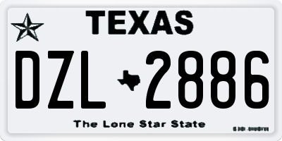 TX license plate DZL2886