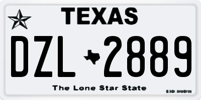 TX license plate DZL2889