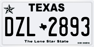 TX license plate DZL2893