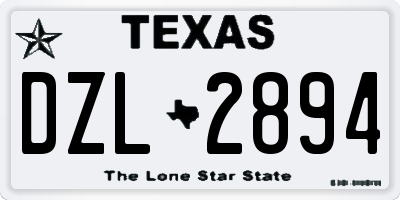 TX license plate DZL2894