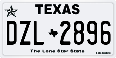 TX license plate DZL2896